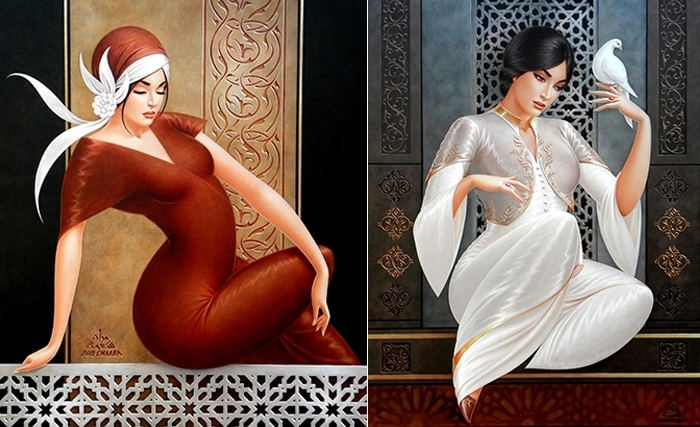 معرض الفنان التشكيلي مراد شعبة في سيدي بوسعيد إلى غاية 15 مارس 2020 : المرأة التونسية في أرقى تجلّياتها 